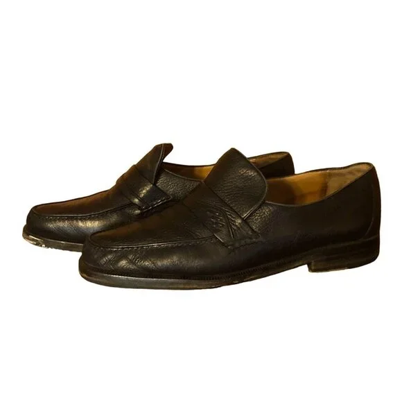 Moreschi Vintage Italian Leather Loafers Slip On Shoes size 9